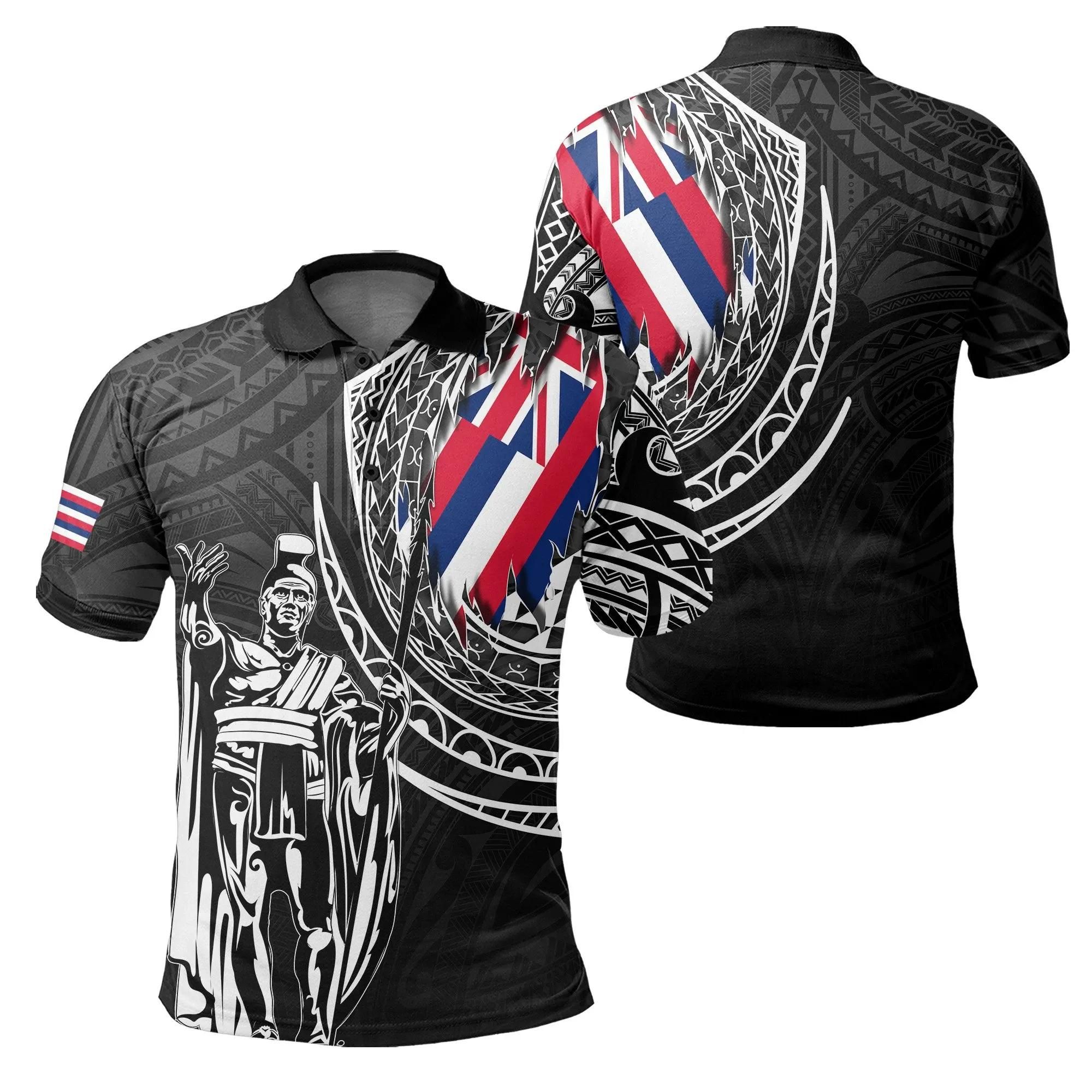 Hawaii King Flag Polynesian Polo Shirt - Tity Style - AH - J4 Hawaii King Flag Polynesian Polo Shirt - Tity Style - AH - J4
