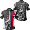 Hawaii King Flag Polynesian Polo Shirt - White - AH J4