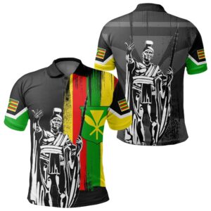 Hawaii King KanaKa Maoli Flag Polo Shirt - AH J4