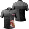 Hawaii King State Polynesian Polo Shirt Gray Mult AH J1