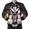 Hawaii Map Kanaka Two Men Holding Flag Bomber Jacket - AH - J5R Bomber Jacket