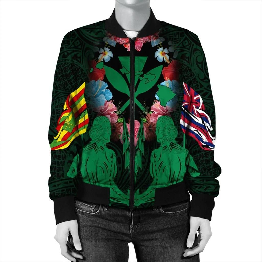 Hawaii-Map-Kanaka-Two-Men-Holding-Flag-Bomber-Jacket-Green-AH-J5R-Bomber-Jacket-2