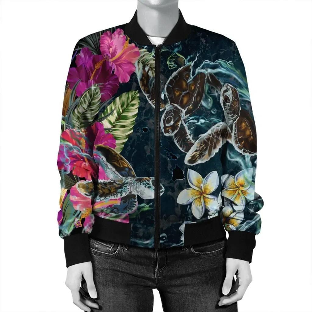 Hawaii-Map-Turtle-Swimming-Hibiscus-Plumeria-Moana-Bomber-Jacket-AH-J5R-Bomber-Jacket-2