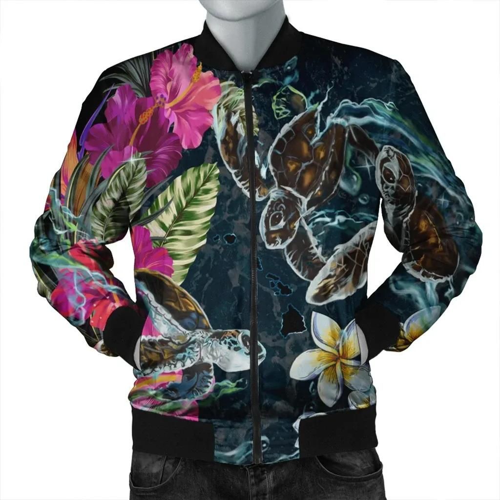 Hawaii Map Turtle Swimming Hibiscus Plumeria Moana Bomber Jacket - AH - J5R Bomber Jacket Hawaii Map Turtle Swimming Hibiscus Plumeria Moana Bomber Jacket - AH - J5R Bomber Jacket