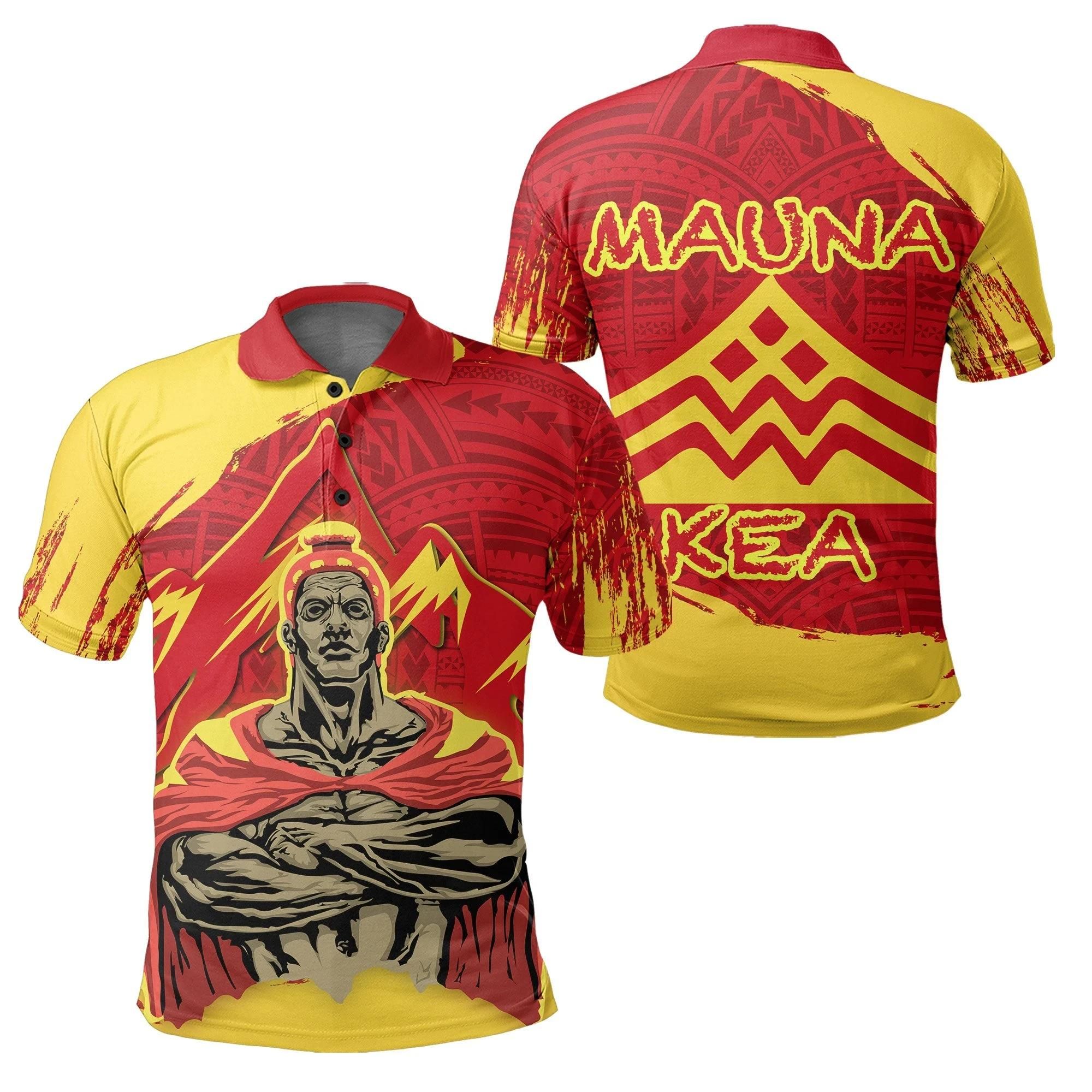 Hawaii Mauna Kea King Polynesian Polo Shirt - AH - J4 Hawaii Mauna Kea King Polynesian Polo Shirt - AH - J4