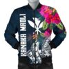 Hawaii Men's Bomber Jacket - Polynesian Hibiscus with Summer Vibes - BN15 Bomber Jacket