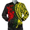 Hawaii Men's Bomber Jacket - Polynesian Patterns With Hibiscus Flowers - BN15 Bomber Jacket