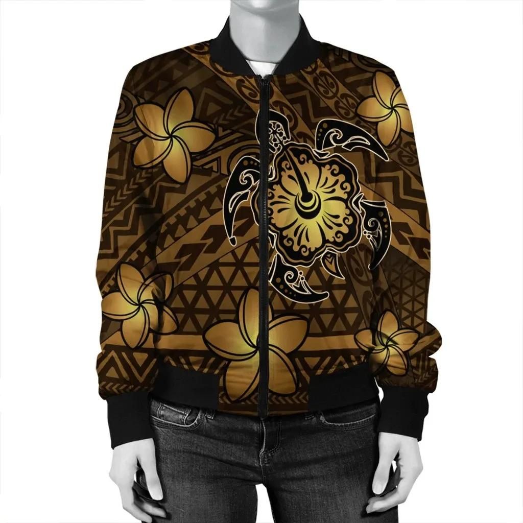 Hawaii-Mix-Polynesian-Turtle-Plumeria-Bomber-Jacket-AH-Nick-Style-Brown-J5R-Bomber-Jacket-2