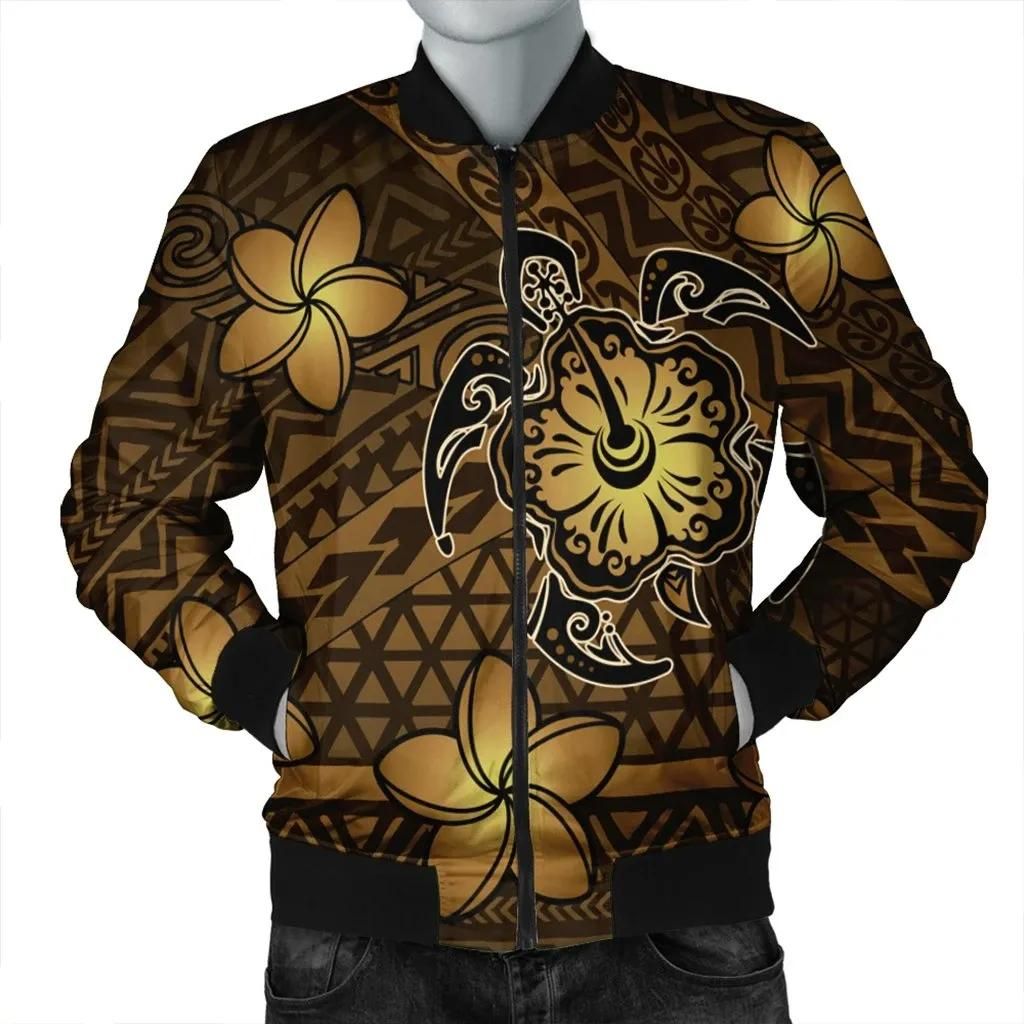 Hawaii Mix Polynesian Turtle Plumeria Bomber Jacket - AH - Nick Style - Brown - J5R Bomber Jacket Hawaii Mix Polynesian Turtle Plumeria Bomber Jacket - AH - Nick Style - Brown - J5R Bomber Jacket