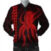 Hawaii Octopus KaKau Polynesian Bomber Jacket - Red - AH - J4R Bomber Jacket