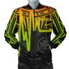 Hawaii Personalised Men's Bomber Jacket - Kanaka Maoli With Polynesian Pattern In Heartbeat Style (Reggea) - BN25 Bomber Jacket