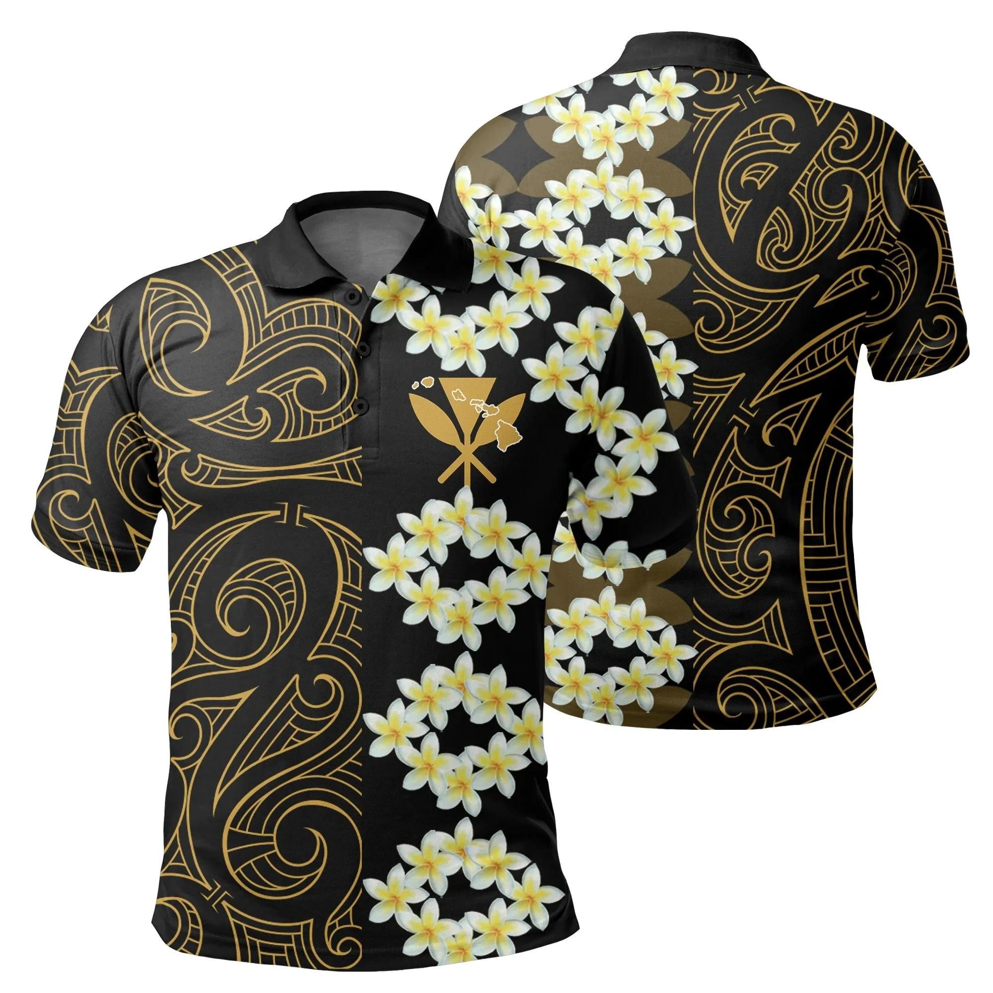 Hawaii Plumeria Kanaka Polynesian - Hawaiian Polo Shirt - Curtis Style - AH - J2 Hawaii Plumeria Kanaka Polynesian - Hawaiian Polo Shirt - Curtis Style - AH - J2