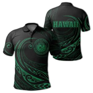 Hawaii Polo Shirt - Frida Style - Green - AH - J91