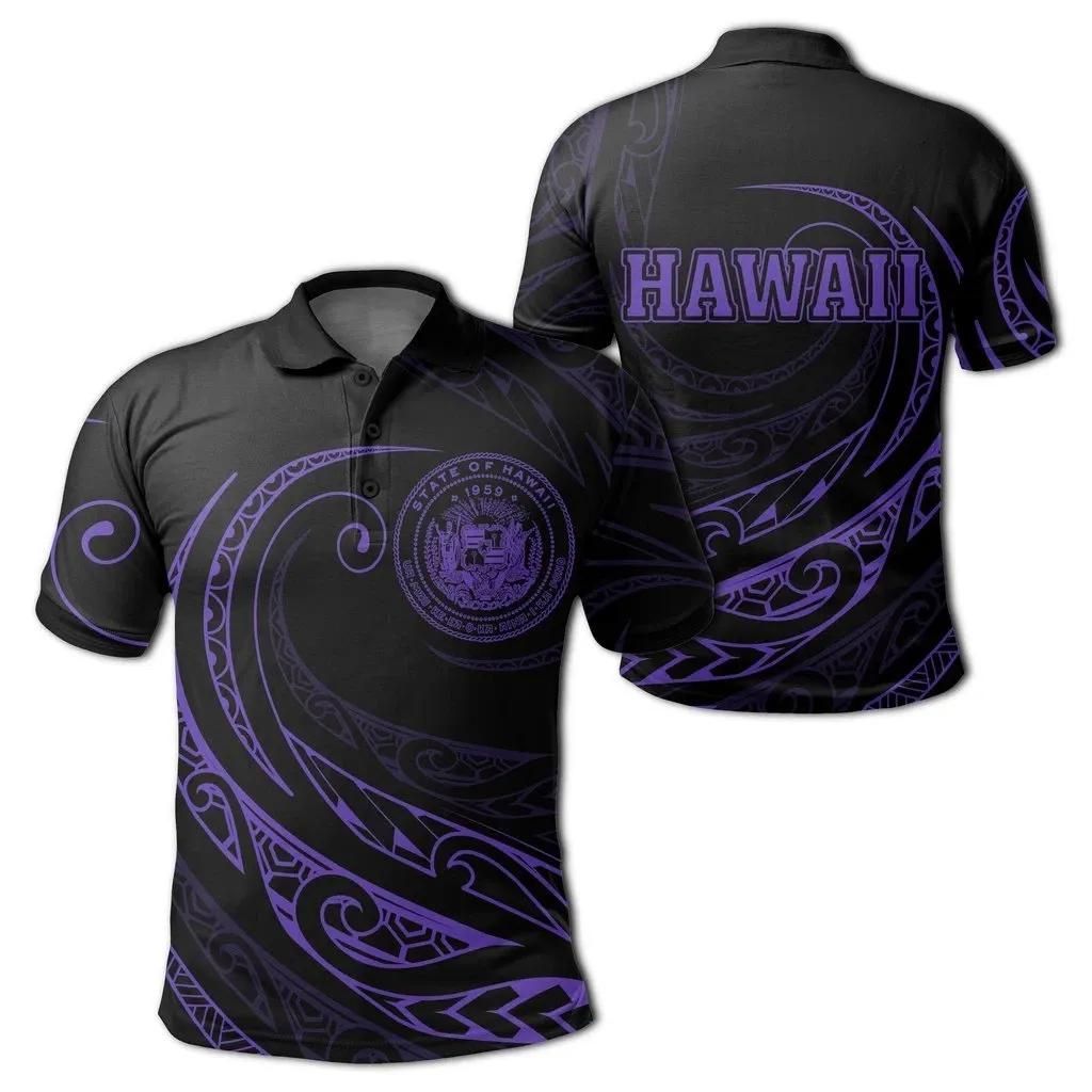 Hawaii Polo Shirt - Frida Style - Purple - AH - J91 Hawaii Polo Shirt - Frida Style - Purple - AH - J91