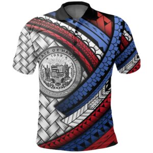 Hawaii Polo Shirt- Hawaii Lauhala Polynesian A24