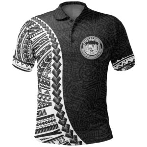 Hawaii Polo Shirt - Polynesian Patterns And Map - BN01