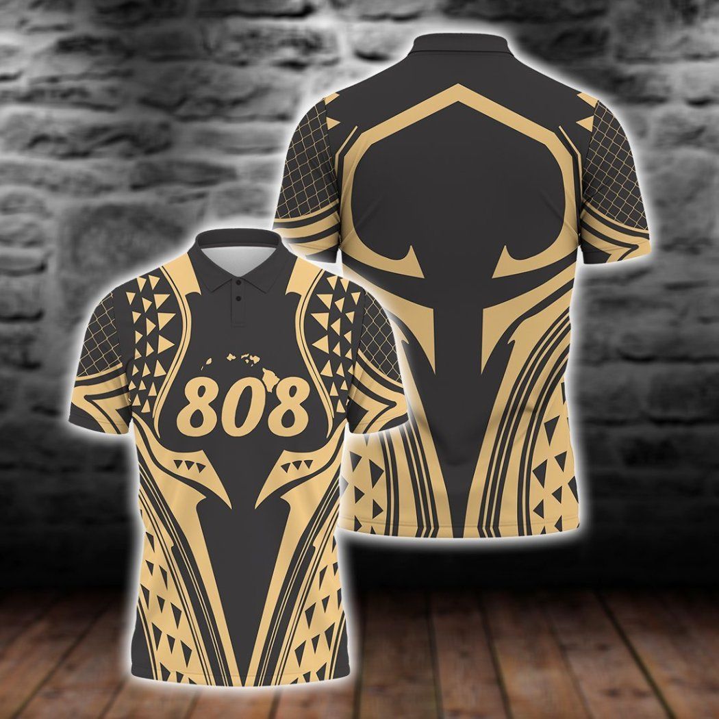 Hawaii Polynesian Gold In Style Color Polo Shirt All Over Print Hawaii Polynesian Gold In Style Color Polo Shirt All Over Print