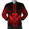 Hawaii Polynesian Kanaka Kakau Bomber Jacket - Alan Style Red - AH - J4R Bomber Jacket