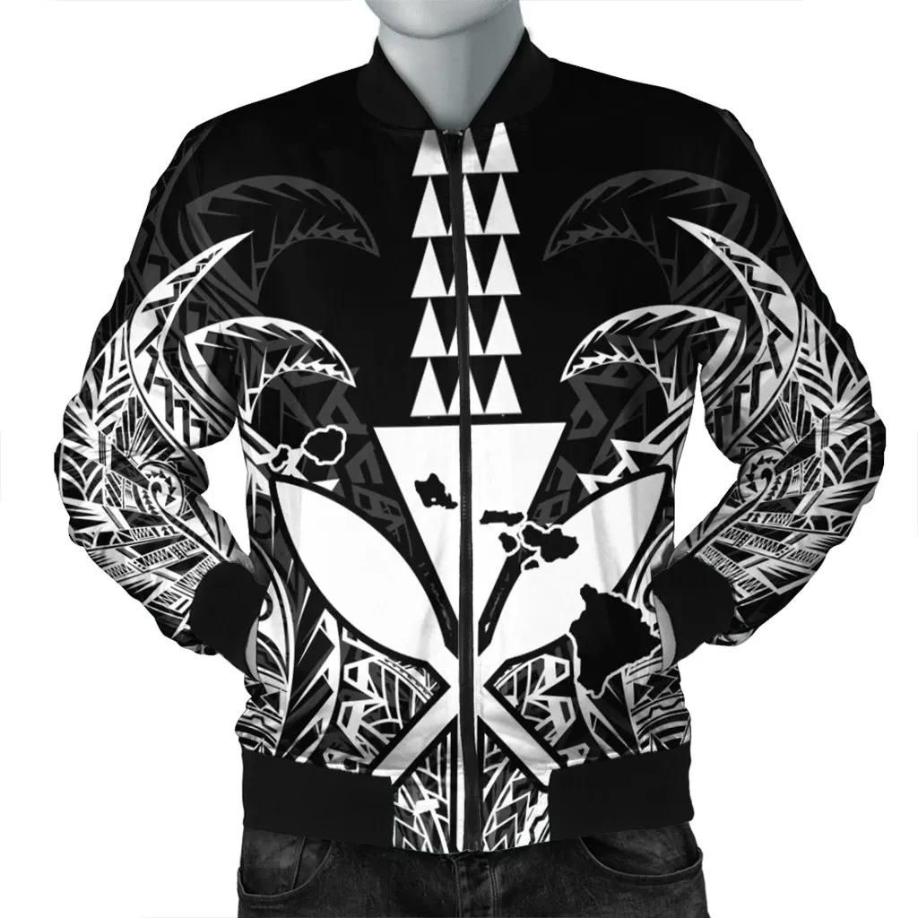 Hawaii Polynesian Kanaka Kakau Bomber Jacket - Alan Style White - AH - J4R Bomber Jacket Hawaii Polynesian Kanaka Kakau Bomber Jacket - Alan Style White - AH - J4R Bomber Jacket