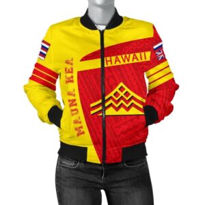 Hawaii Polynesian Mauna Kea Sport Women's Bomber Jacket - Premium Style - AH - J7 Bomber Jacket