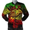 Hawaii Polynesian Men's Bomber Jacket - Kanaka Maoli Reggae Shark Polynesian Tattoo - BN18 Bomber Jacket