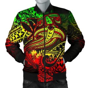 Hawaii Polynesian Men's Bomber Jacket - Kanaka Maoli Reggae Shark Polynesian Tattoo - BN18 Bomber Jacket