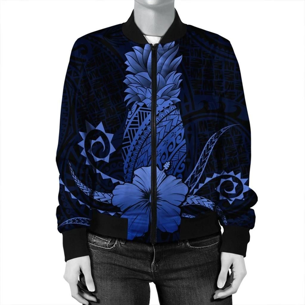 Hawaii-Polynesian-Pineapple-Hibiscus-Bomber-Jacket-Blue-AH-J4R-Bomber-Jacket-2