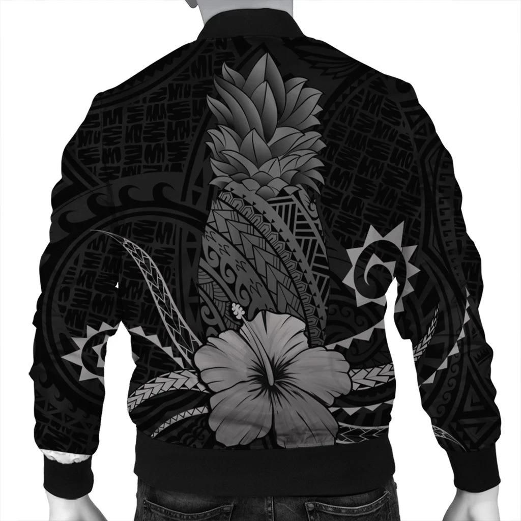 Hawaii-Polynesian-Pineapple-Hibiscus-Bomber-Jacket-Gray-AH-J4R-Bomber-Jacket-1