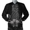 Hawaii Polynesian Pineapple Hibiscus Bomber Jacket - Gray - AH - J4R Bomber Jacket