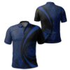 Hawaii Polynesian Polo Shirt Blue - Circle Style - AH J9