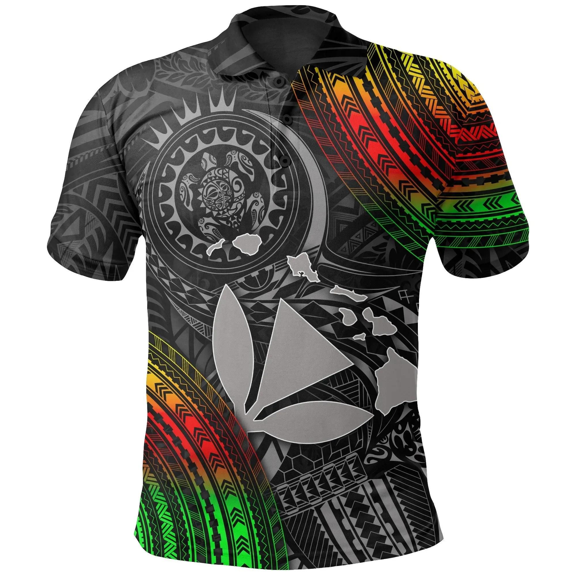 Hawaii Polynesian Polo Shirt - Kanaka Maoli Hawaiian Map - BN18 Hawaii Polynesian Polo Shirt - Kanaka Maoli Hawaiian Map - BN18