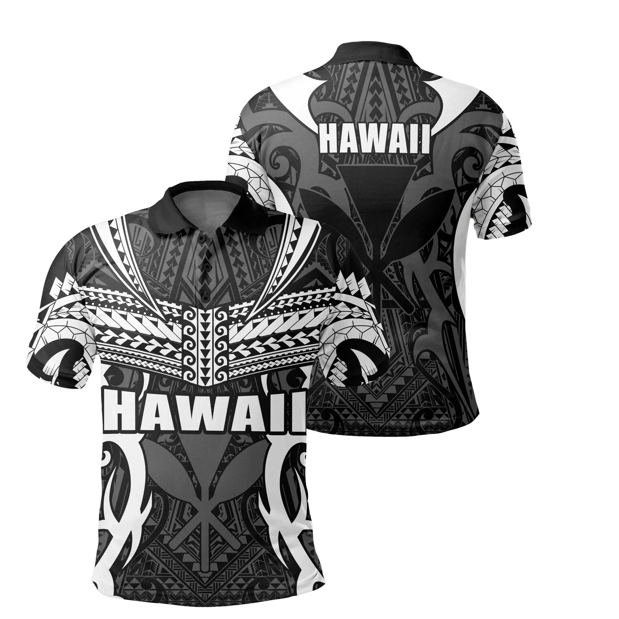 Hawaii Polynesian Tribal Kanaka Maoli Polo Shirt - AH - White - Mark Style - J5 Hawaii Polynesian Tribal Kanaka Maoli Polo Shirt - AH - White - Mark Style - J5