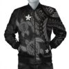 Hawaii Polynesian Turtle Hibiscus Bomber Jacket - Gray - AH - J4R Bomber Jacket
