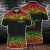 Hawaii Polynesian Turtle Tattoo Fog Reggae Polo Shirt All Over Print