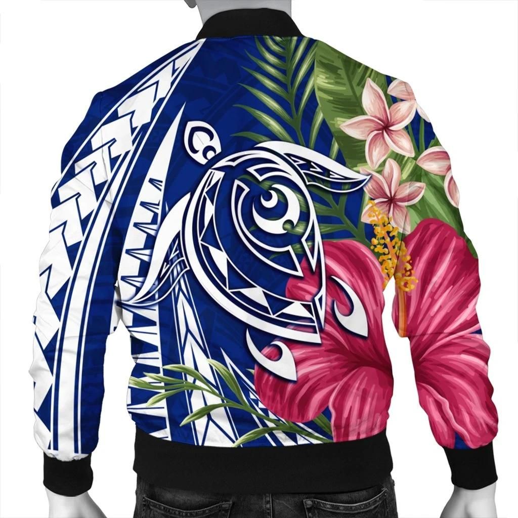 Hawaii-Polynesian-Turtle-Tropical-Hibiscus-Plumeria-Bomber-Jacket-Blue-AH-J4R-1