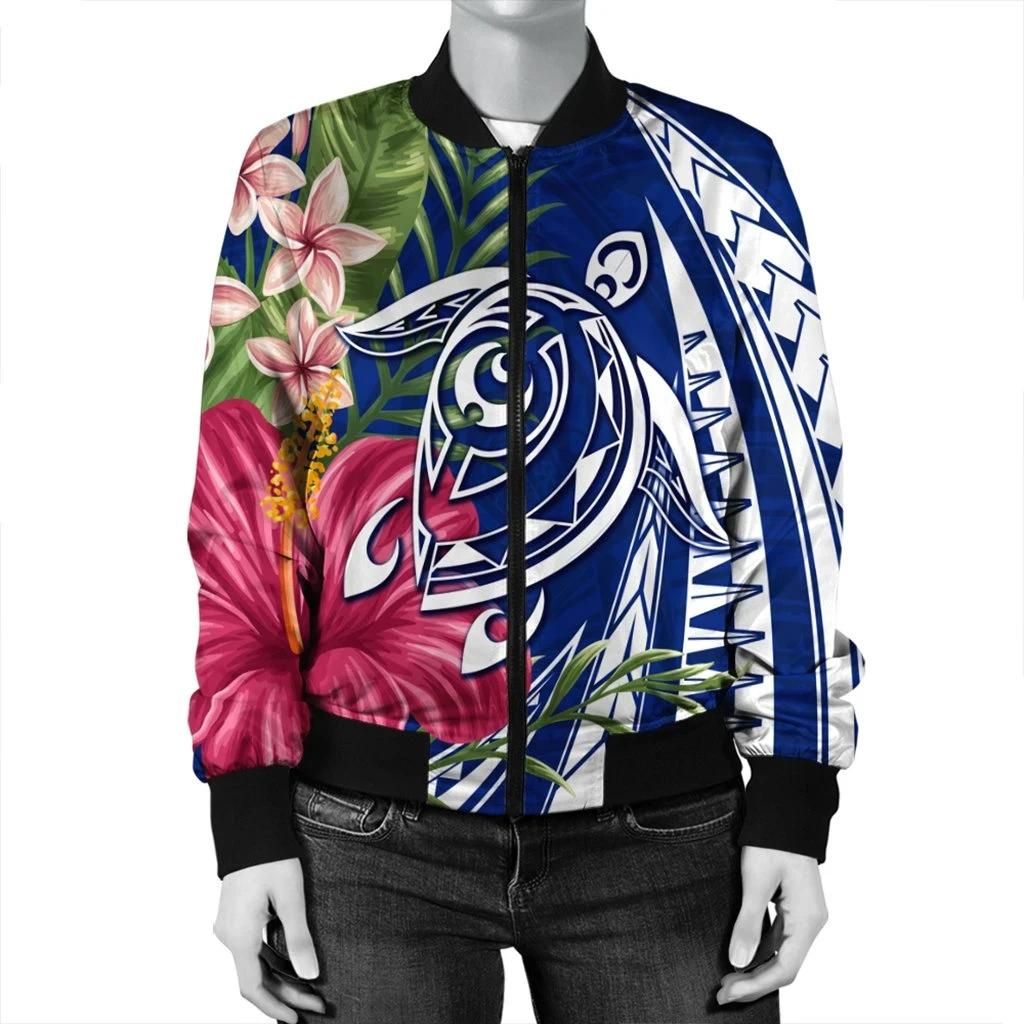 Hawaii-Polynesian-Turtle-Tropical-Hibiscus-Plumeria-Bomber-Jacket-Blue-AH-J4R-2