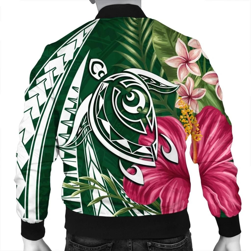 Hawaii-Polynesian-Turtle-Tropical-Hibiscus-Plumeria-Bomber-Jacket-Green-AH-J4R-Bomber-Jacket-1