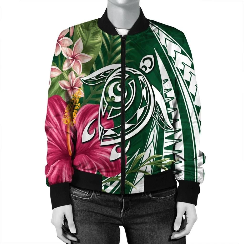 Hawaii-Polynesian-Turtle-Tropical-Hibiscus-Plumeria-Bomber-Jacket-Green-AH-J4R-Bomber-Jacket-2