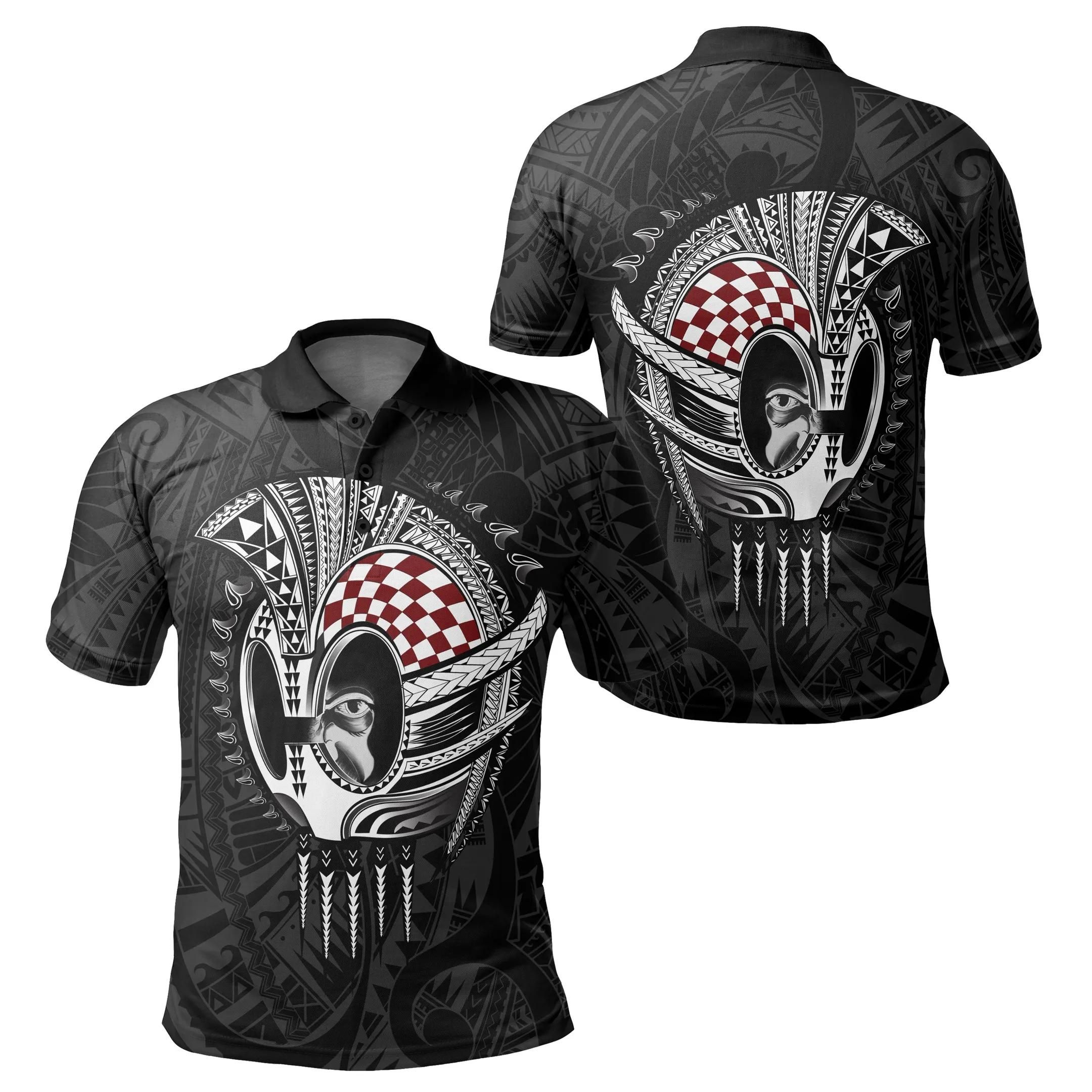 Hawaii Polynesian Warrior Mask Polo Shirt - AH - Toon Style - J5 Hawaii Polynesian Warrior Mask Polo Shirt - AH - Toon Style - J5