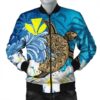 Hawaii Sea Turtle Plumeria Coconut Tree Bomber Jacket - AH - J4R Bomber Jacket