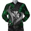 Hawaii Shark Polynesian Tropical Bomber Jacket - Gray - AH - J4R Bomber Jacket