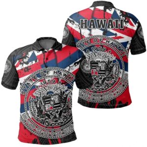 Hawaii State Polo Shirt My Blood - AH - J1
