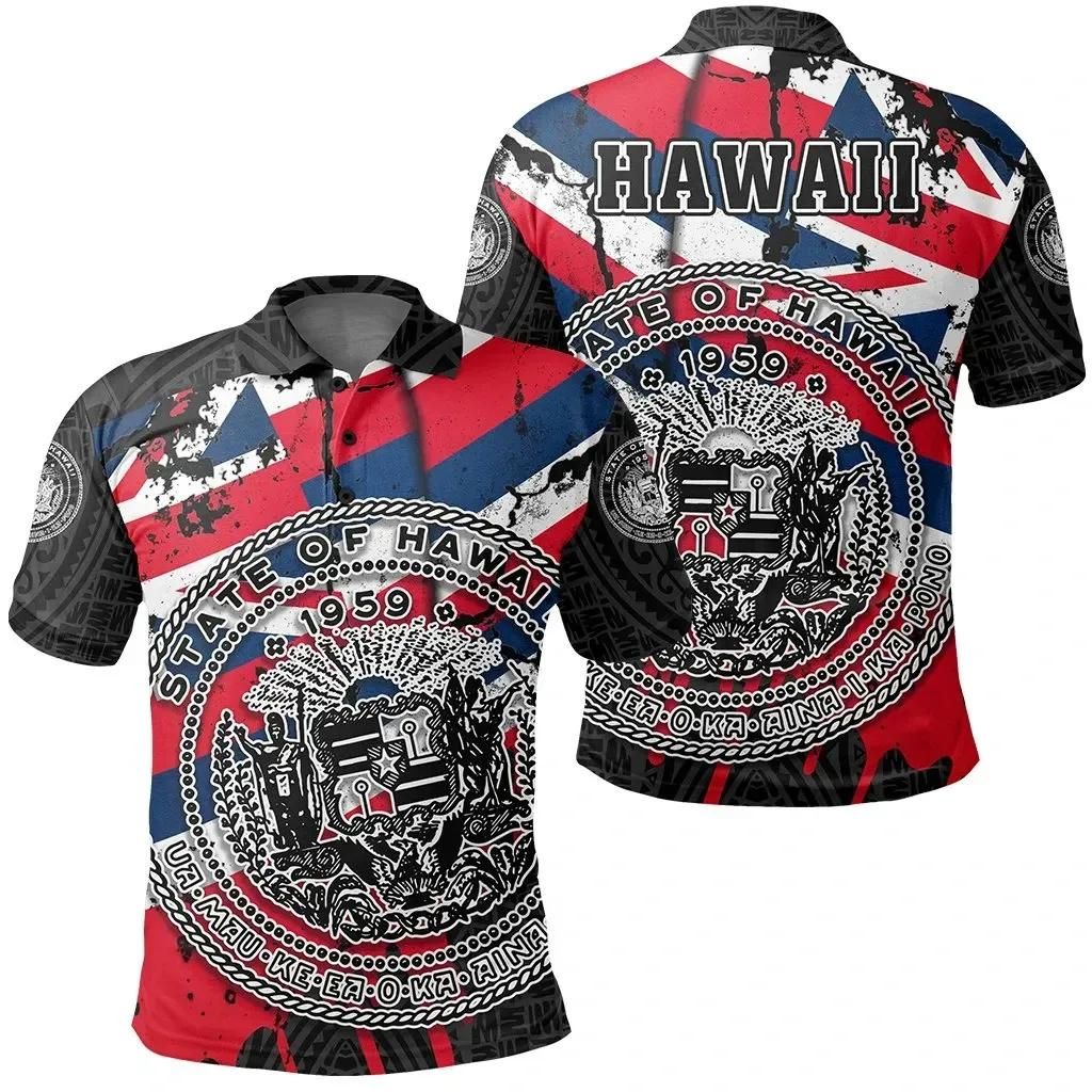 Hawaii State Polo Shirt My Blood - AH - J1 Hawaii State Polo Shirt My Blood - AH - J1