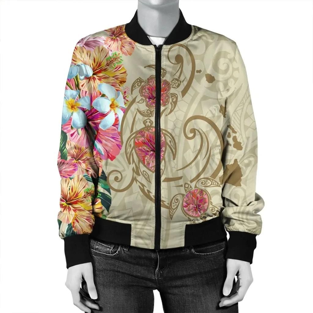 Hawaii-Triple-Marble-Turtle-Polynesian-Hibiscus-Bomber-Jacket-AH-Benjamin-Style-Beige-J5R-Bomber-Jacket-2