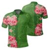 Hawaii Tropical Polynesian - Hawaiian Polo Shirt - Curtis Style - Green - AH - J2