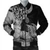 Hawaii Turtle Bomber Jacket Polynesian Hibiscus Art Gray - AH - JR Bomber Jacket