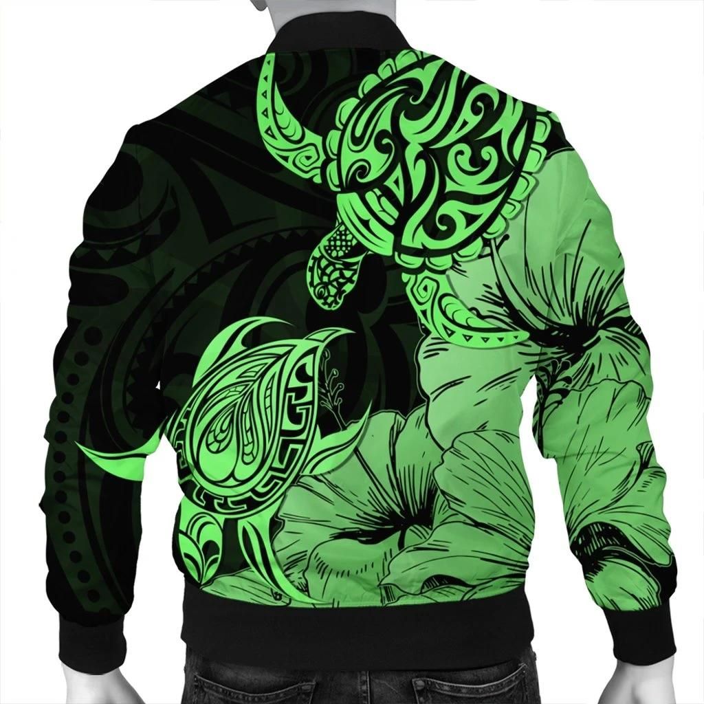 Hawaii-Turtle-Bomber-Jacket-Polynesian-Hibiscus-Art-Green-AH-JR-Bomber-Jacket-1