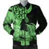 Hawaii Turtle Bomber Jacket Polynesian Hibiscus Art Green - AH - JR Bomber Jacket