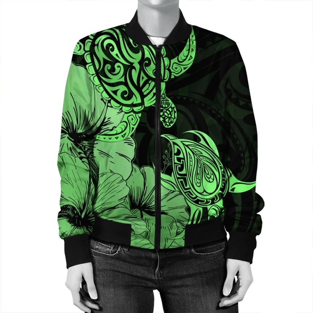 Hawaii-Turtle-Bomber-Jacket-Polynesian-Hibiscus-Art-Green-AH-JR-Bomber-Jacket-2