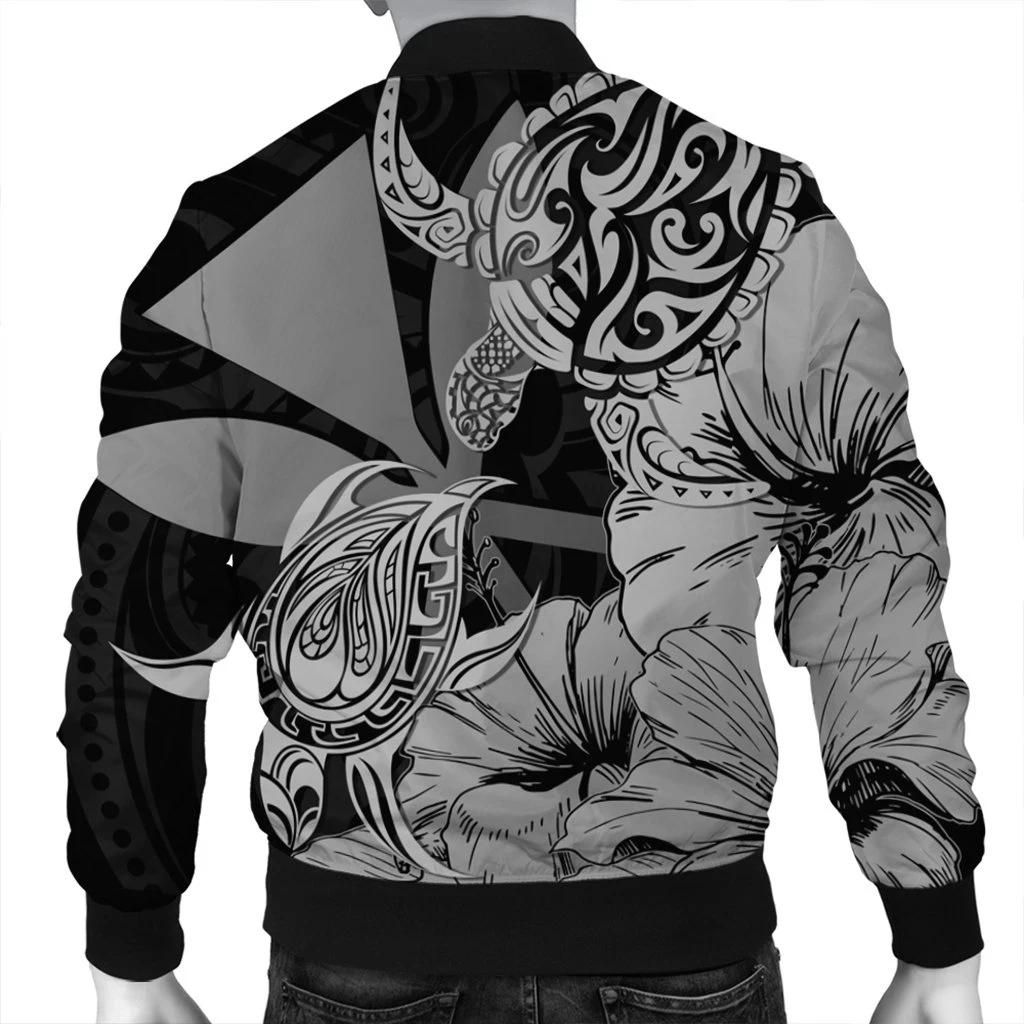 Hawaii-Turtle-Bomber-Jacket-Polynesian-Hibiscus-Art-Ver-2.0-Gray-AH-JR-1